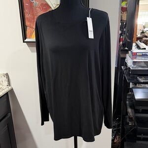 Chicos size 3 (XL) women’s black top nwt basic knit touch of cool